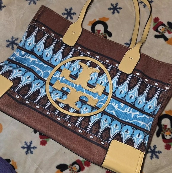 Brown and Blue Tote Bag - Picture 3 of 6